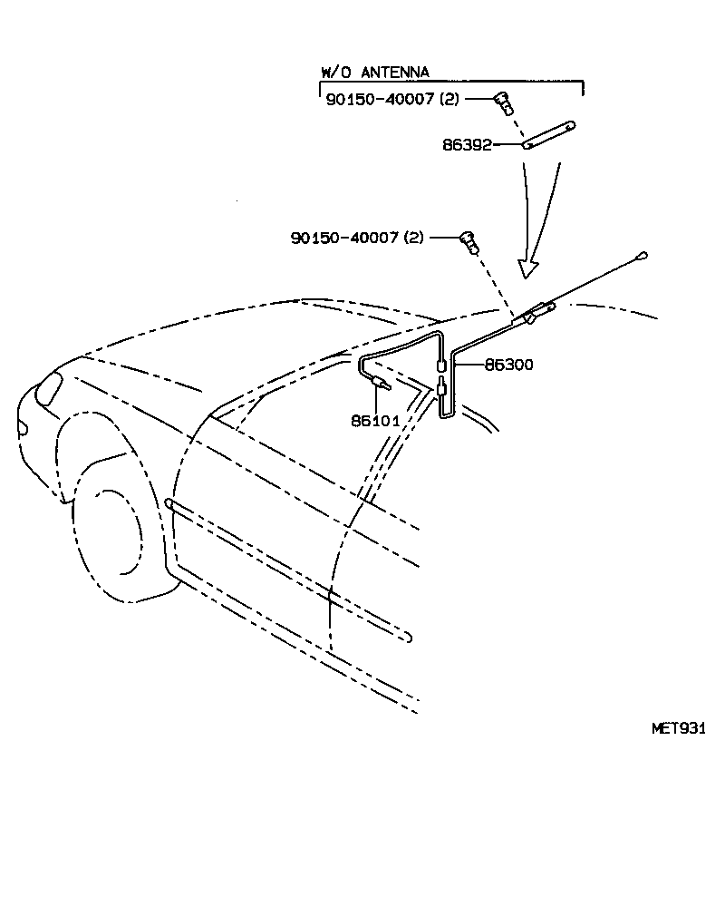 86300-12401 ANTENNA ASSY, W/HOLDER product image