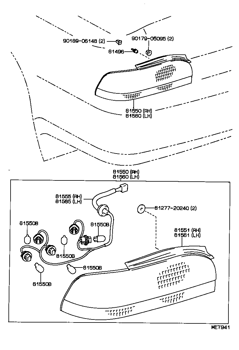 81550-32301 LAMP ASSY, REAR COMBINATION, RH product image