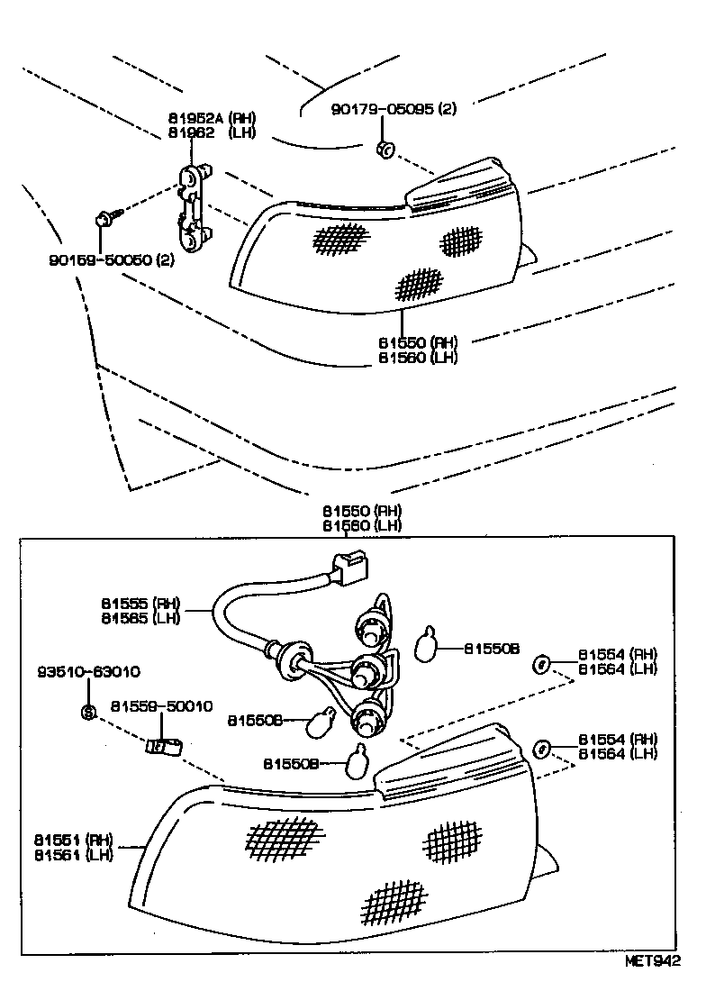 81550-32301 LAMP ASSY, REAR COMBINATION, RH product image