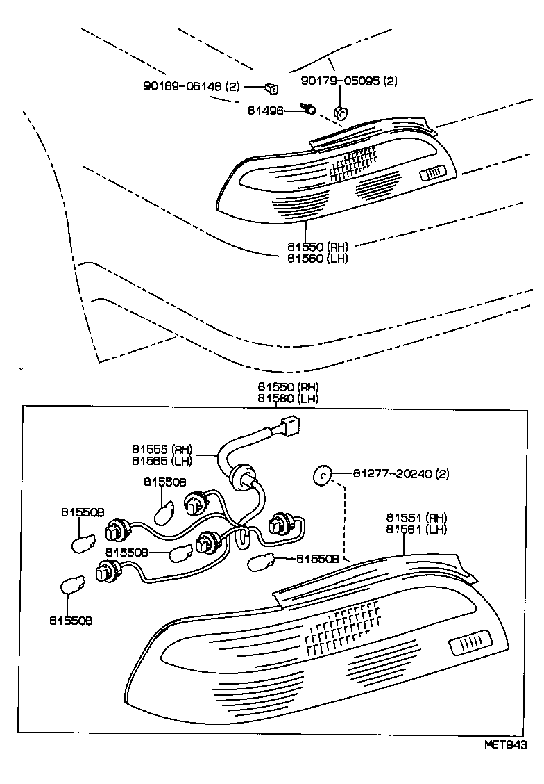 81550-32301 LAMP ASSY, REAR COMBINATION, RH product image