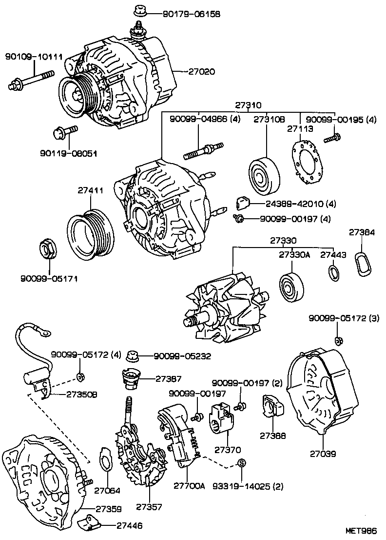 27060-62012 ALTERNATOR ASSY product image