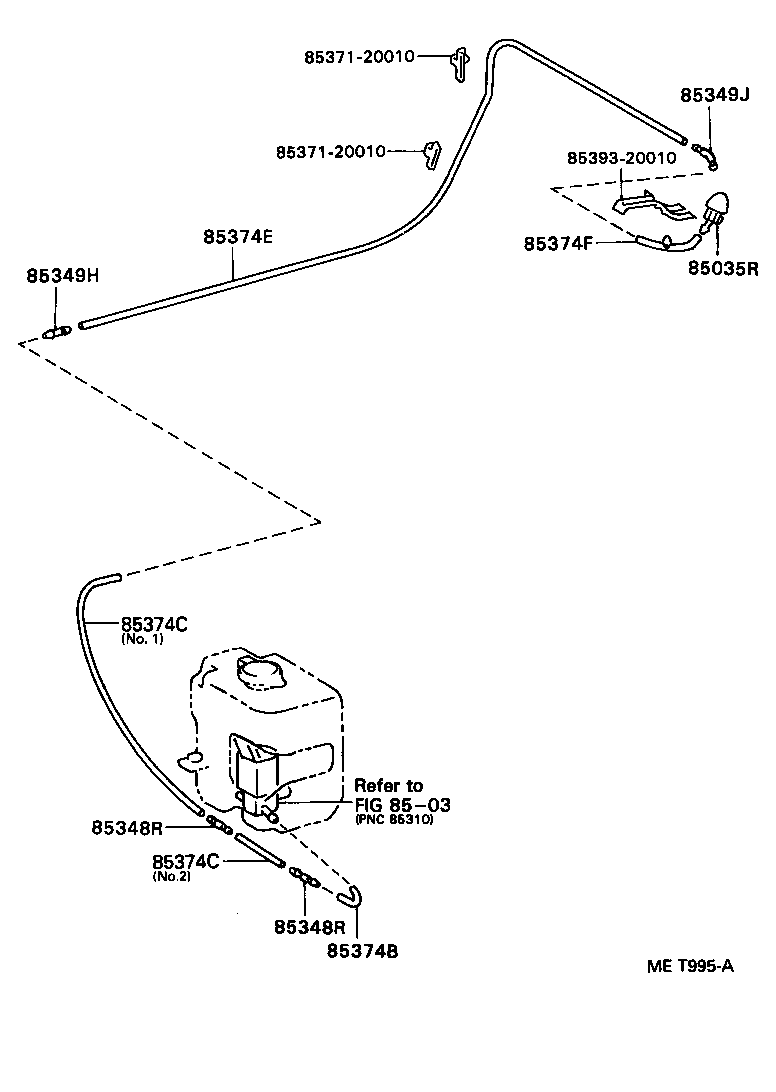 90099-59042 HOSE,WINDSHIELD WASHER (FROM JOINT TO JOINT NO.1) product image