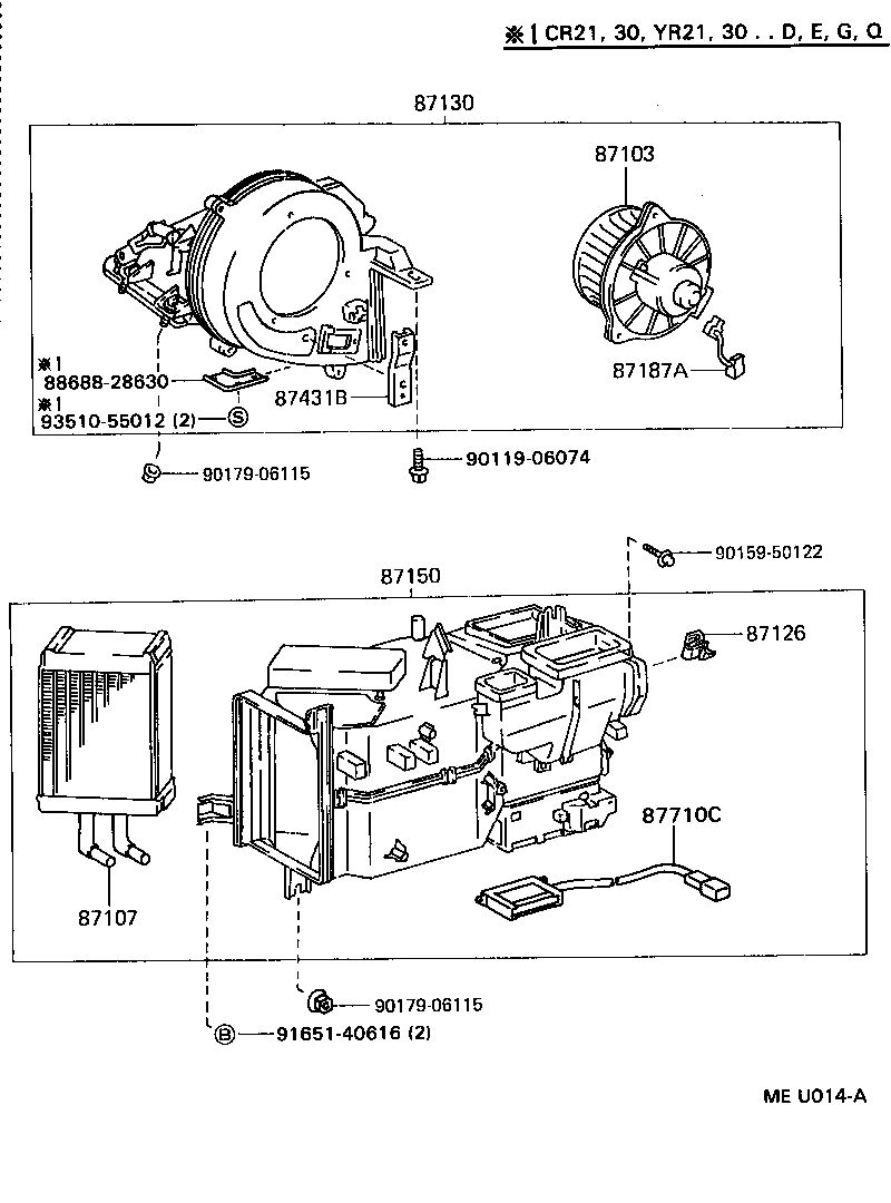 87130-28280 BLOWER ASSY, HEATER, FRONT product image