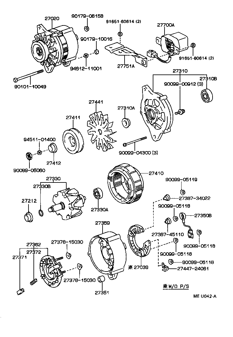 27310-64510 FRAME ASSY, DRIVE END, ALTERNATOR product image