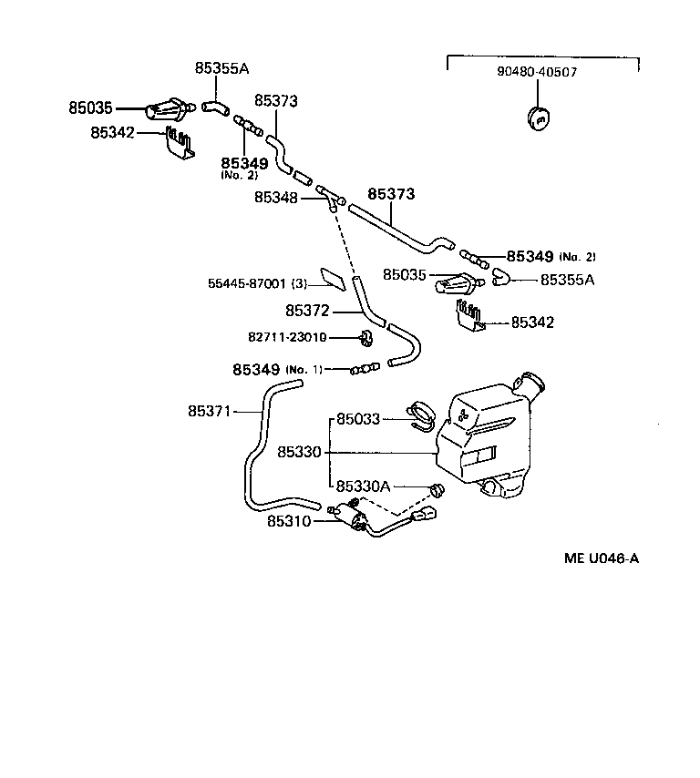 85330-28060 MOTOR AND PUMP ASSY, WINDSHIELD WASHER product image