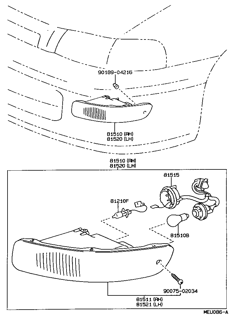 81211-20320 LENS, FRONT TURN SIGNAL LAMP, RH product image