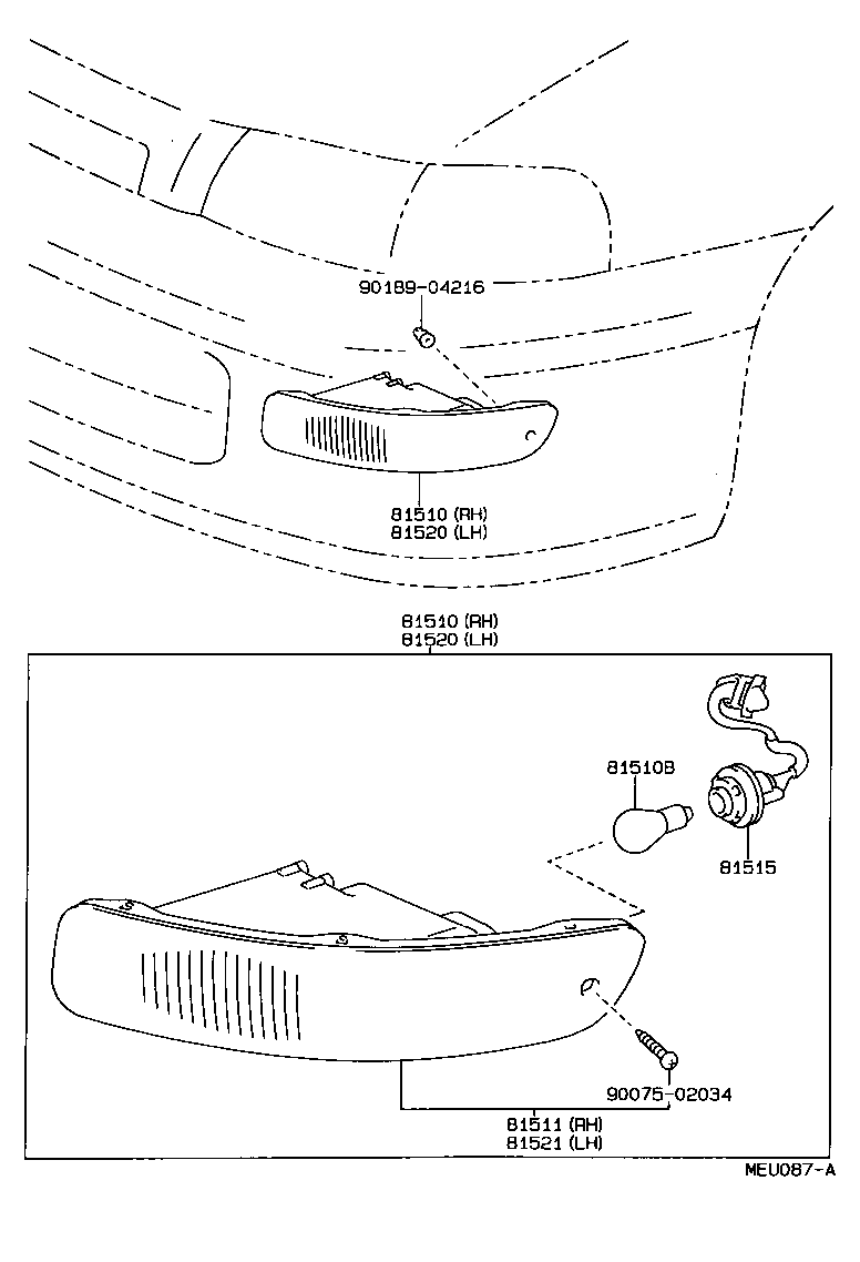81211-20320 LENS, FRONT TURN SIGNAL LAMP, RH product image