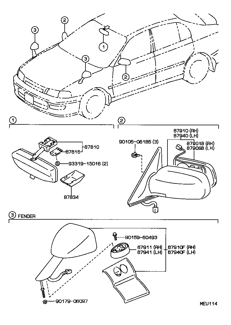 87961-2B500 MIRROR SUB-ASSY, OUTER REAR VIEW, LH product image