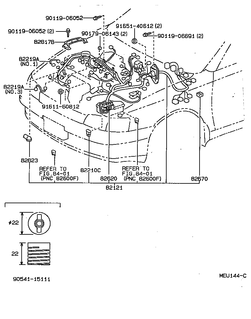 82124-20140 WIRE, ENGINE, NO.4 product image