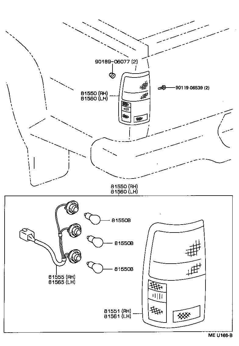 Toyota 81550-34010 LAMP ASSY, REAR COMBINATION, RH