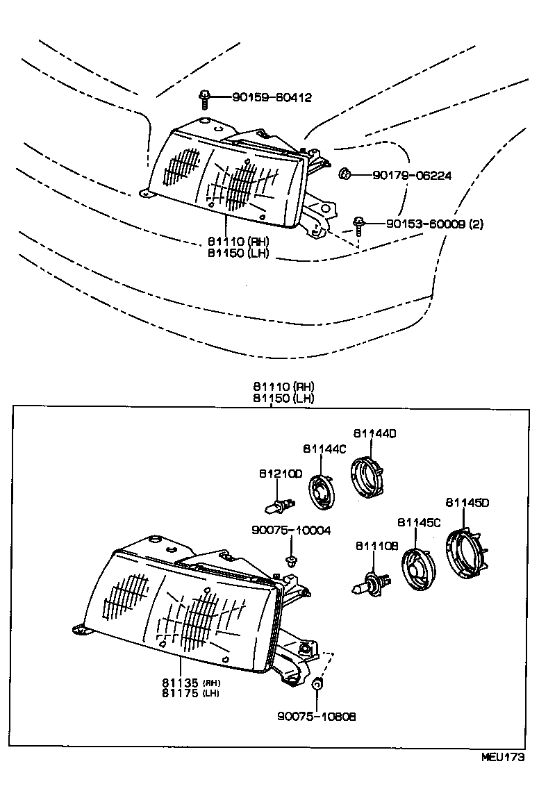 81150-50091 HEADLAMP ASSY, LH product image
