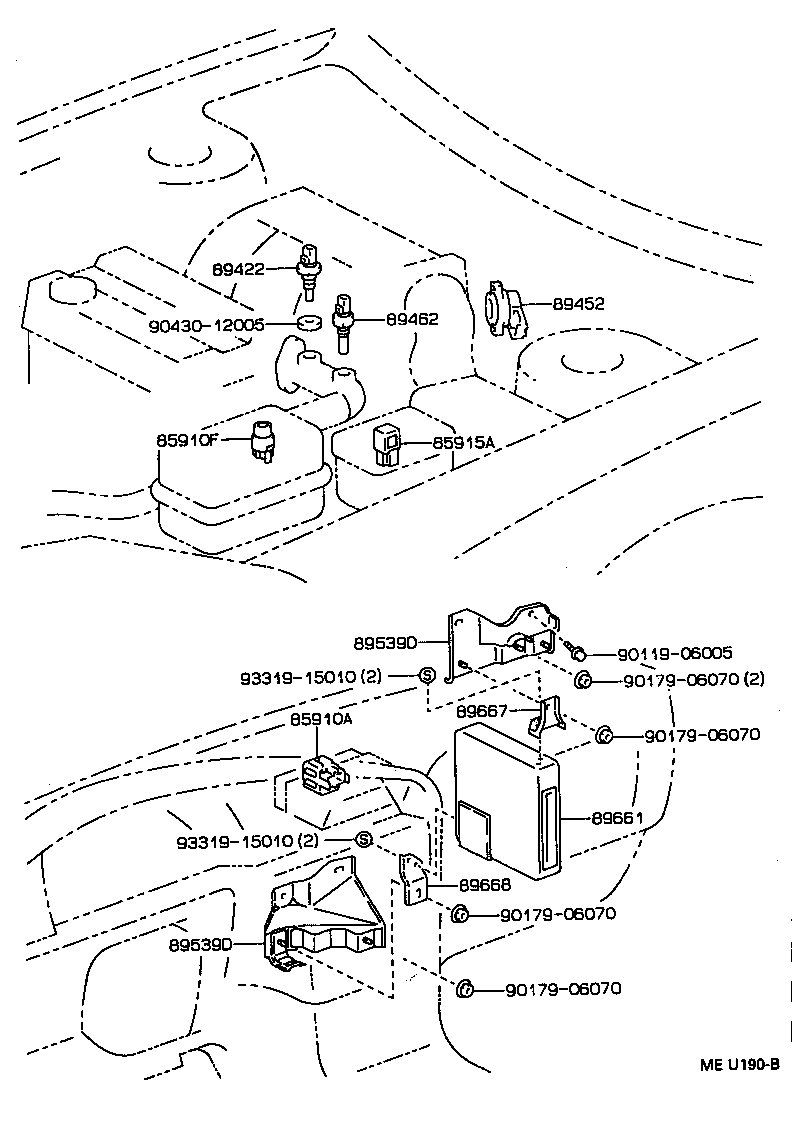 89668-33100 BRACKET, ENGINE CONTROL COMPUTER, NO.2 product image