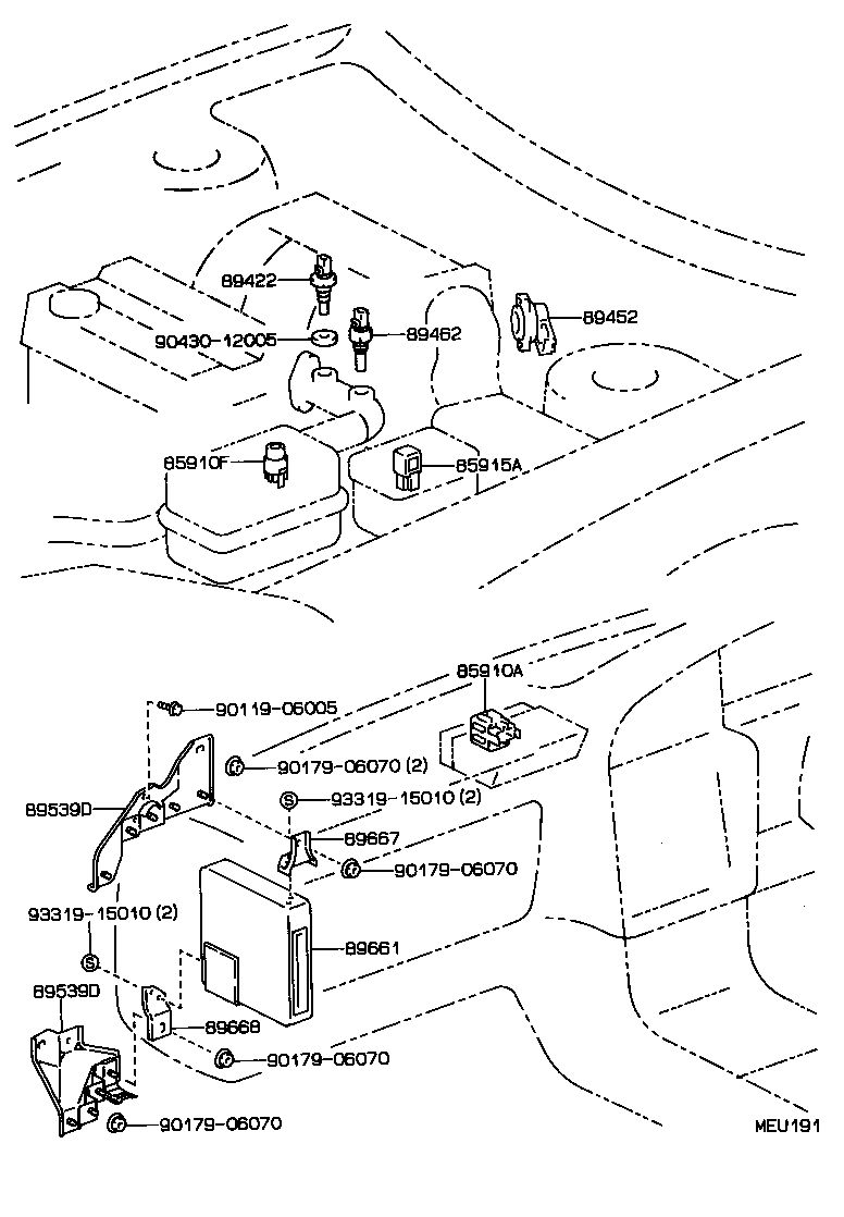 89668-33100 BRACKET, ENGINE CONTROL COMPUTER, NO.2 product image