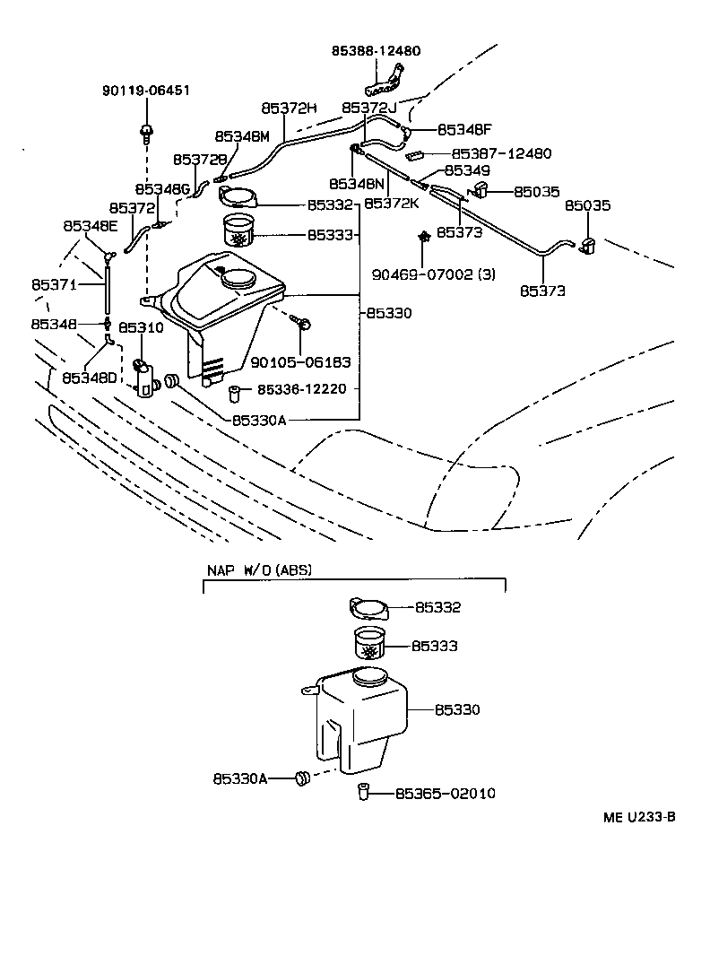Toyota 85312-33010 FILTER, WINDSHIELD WASHER JAR