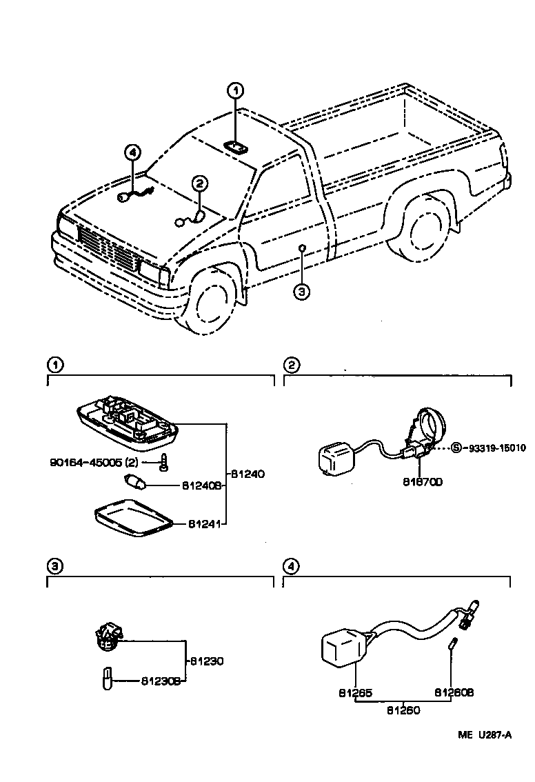 Toyota 81240-22070-B1 LAMP ASSY, ROOM, NO.1