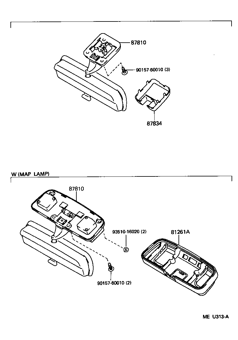 87818-34010-B0 LENS AND COVER, MAP LAMP product image