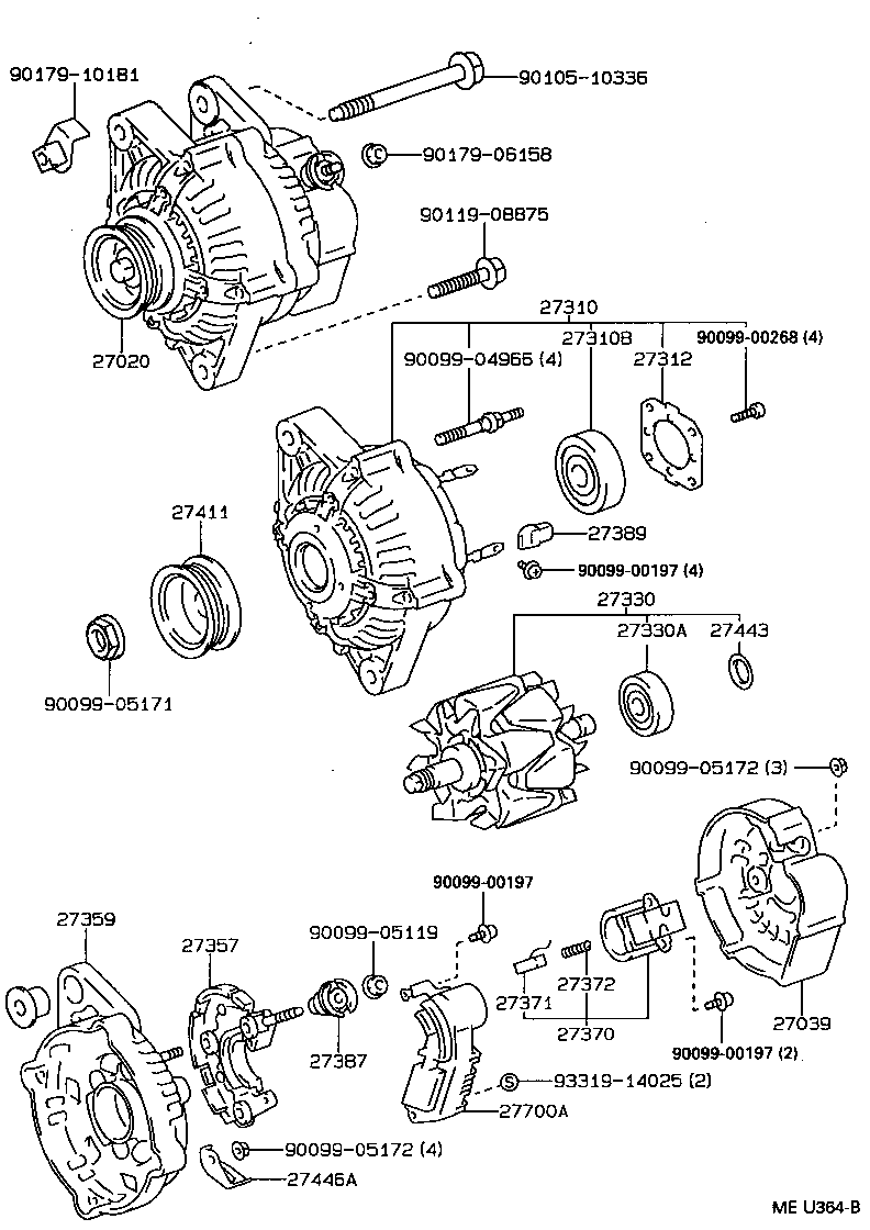 27060-64150 ALTERNATOR ASSY product image