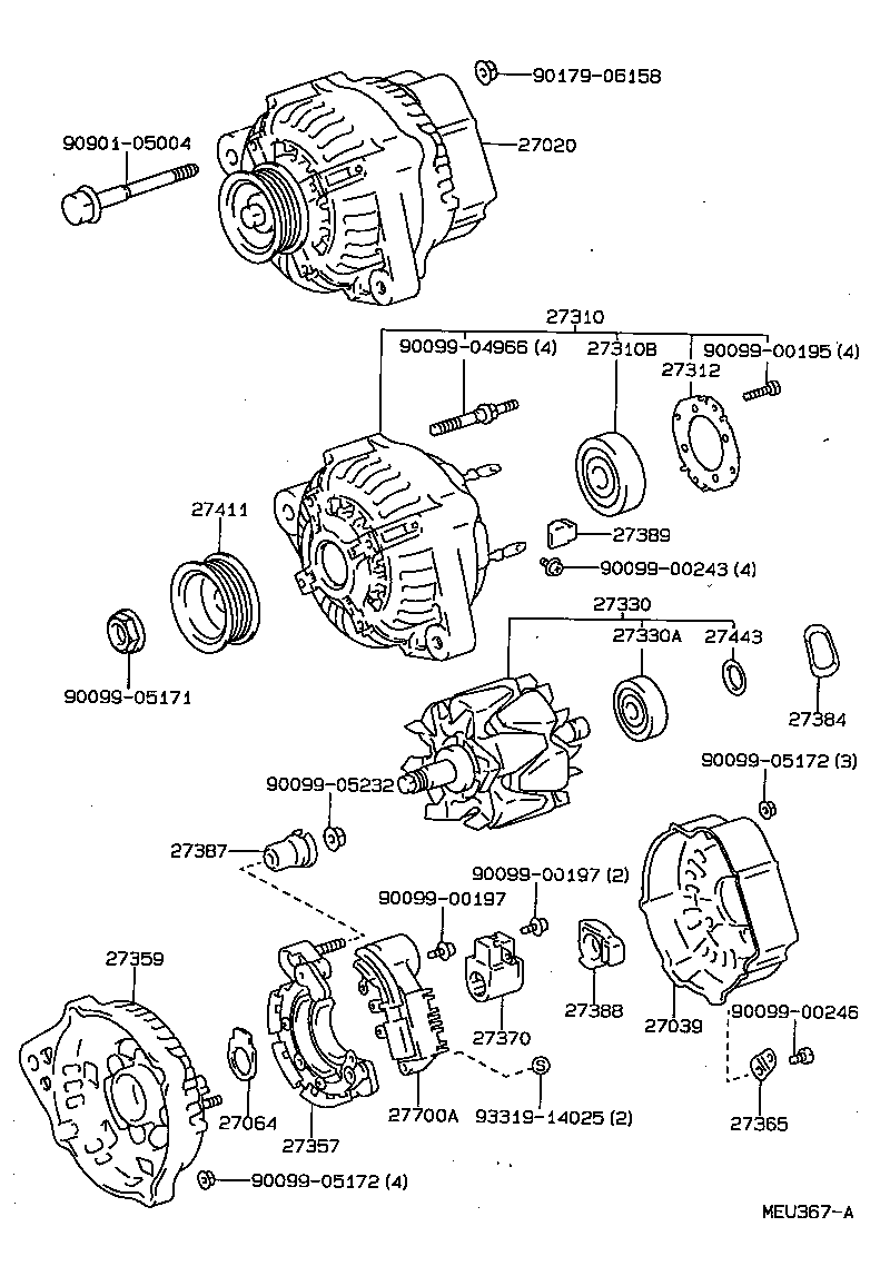 27060-64150 ALTERNATOR ASSY product image