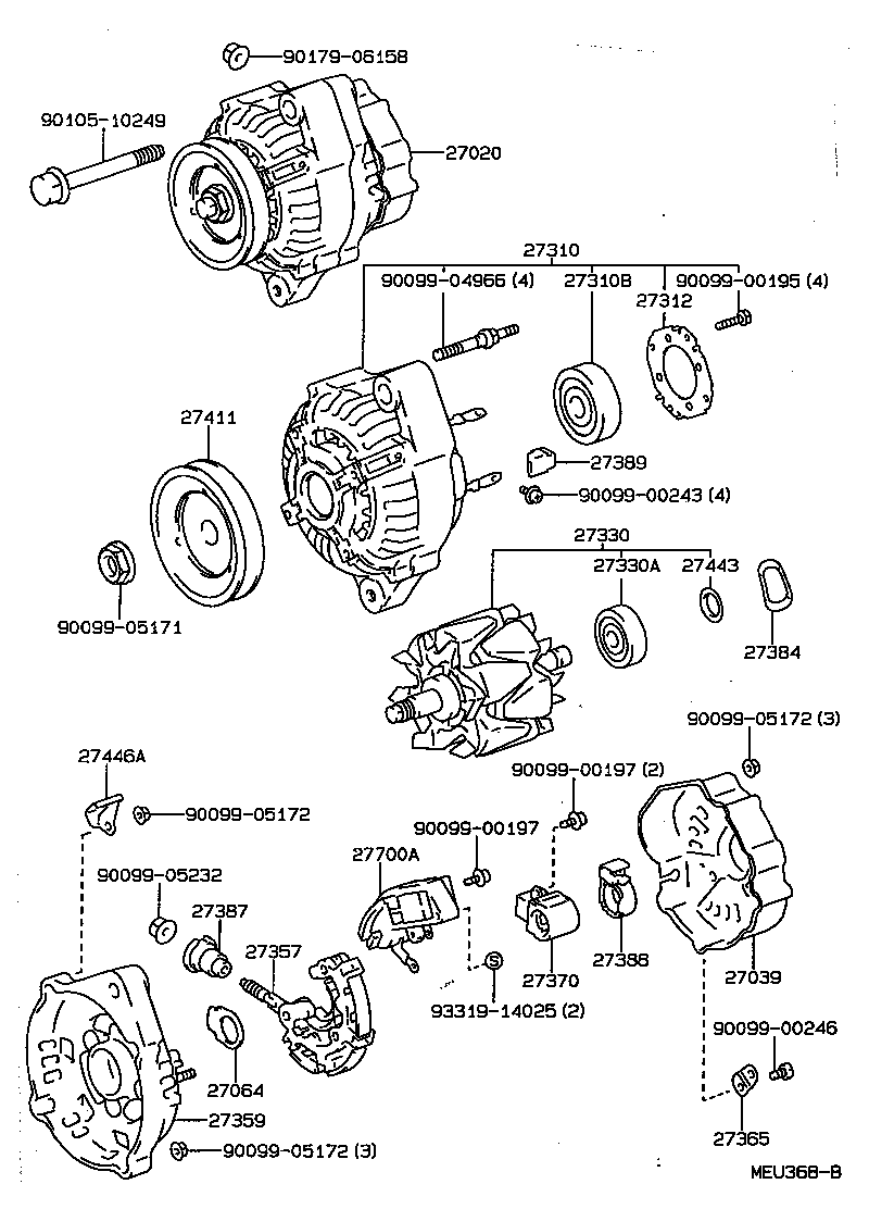 27060-64150 ALTERNATOR ASSY product image