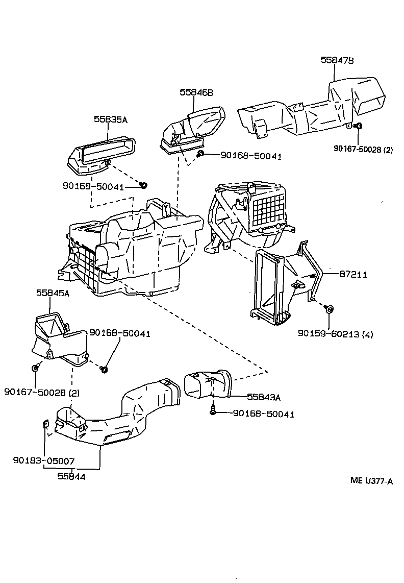 55835-34010 DUCT, HEATER TO REGISTER, CENTER product image