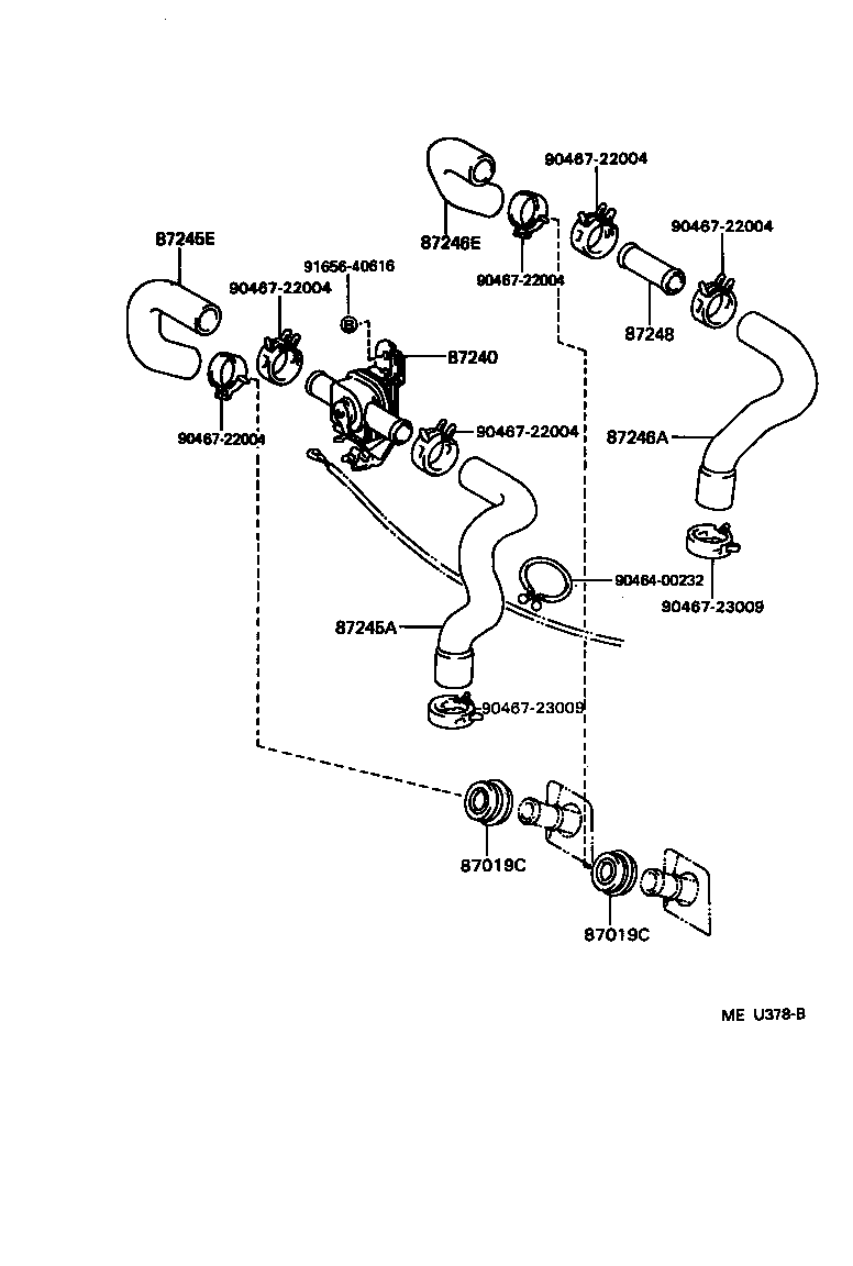 Toyota 87245-34060 HOSE, HEATER WATER, INLET A