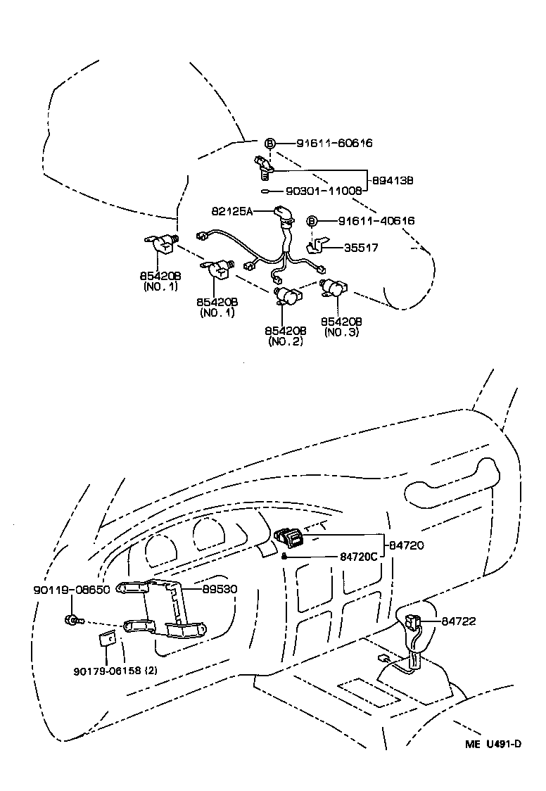 Toyota 84722-36050-C0 SWITCH, TRANSMISSION CONTROL
