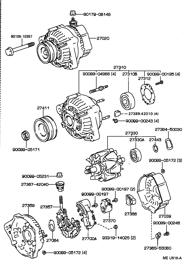 27060-66020 ALTERNATOR ASSY product image