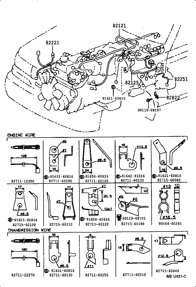 82165-60030 WIRE, FRAME, NO.2 product image