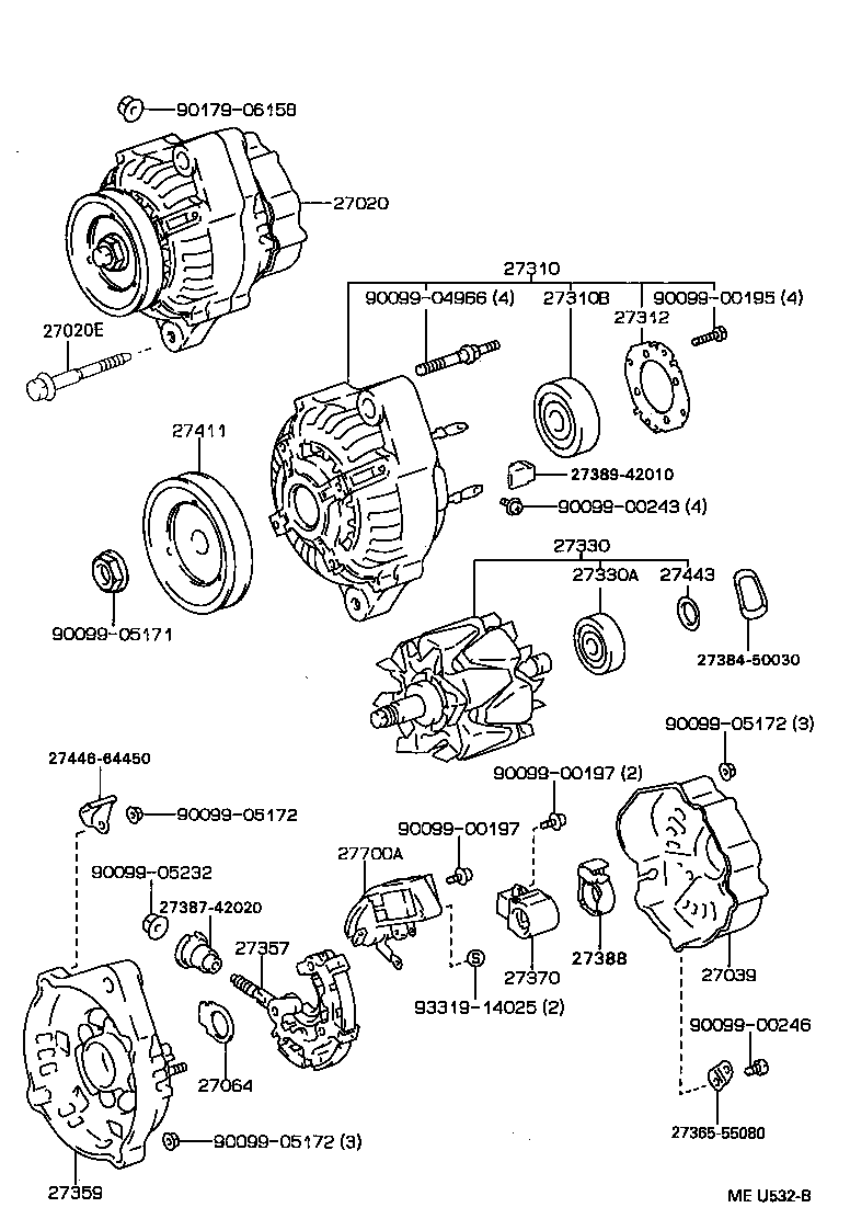 27060-74400 ALTERNATOR ASSY product image