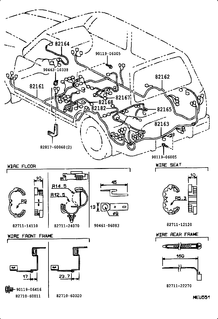 82167-60070 WIRE, SEAT, NO.1 product image