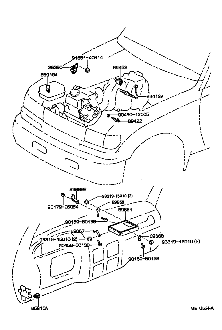 Toyota 89668-60110 BRACKET, ENGINE CONTROL COMPUTER, NO.2