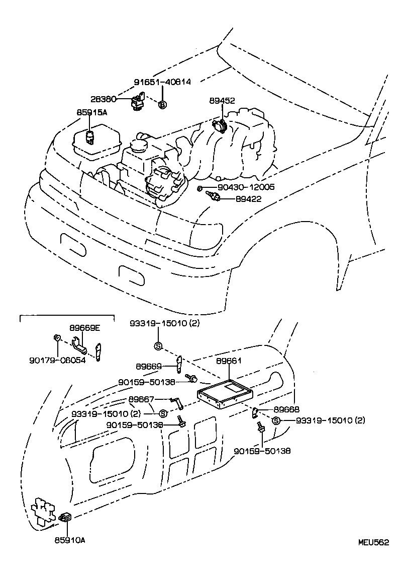 89668-60080 BRACKET, ENGINE CONTROL COMPUTER, NO.2 product image