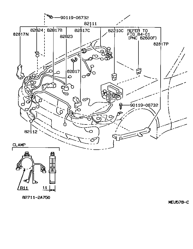 82817-2A290 PROTECTOR, WIRING HARNESS, NO.1 product image