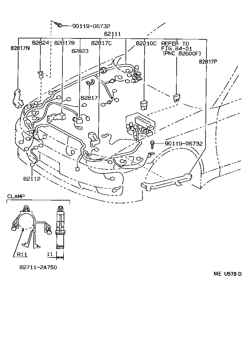 82151-22660 WIRE, FRONT DOOR, RH product image