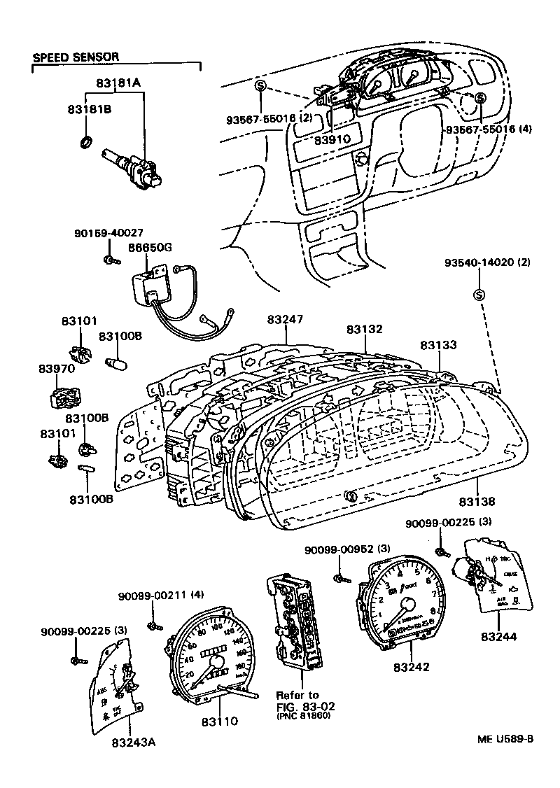 83110-33080 SPEEDOMETER ASSY product image
