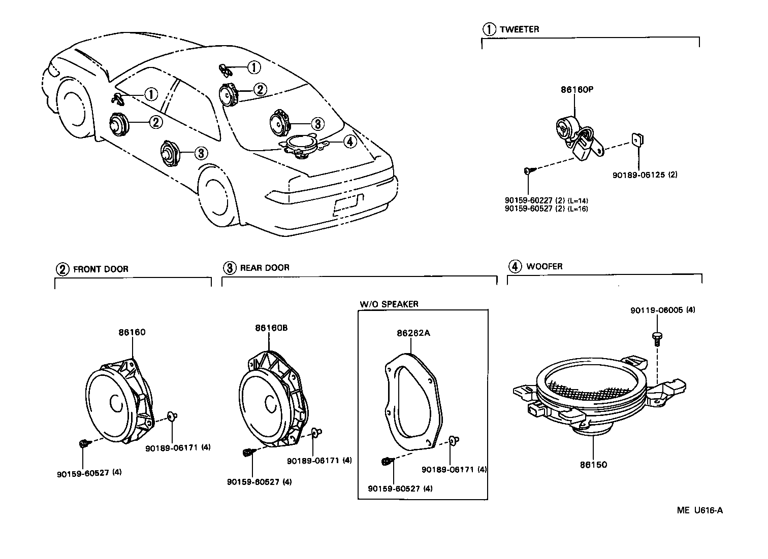 86160-22660 SPEAKER ASSY, FRONT NO.2 product image