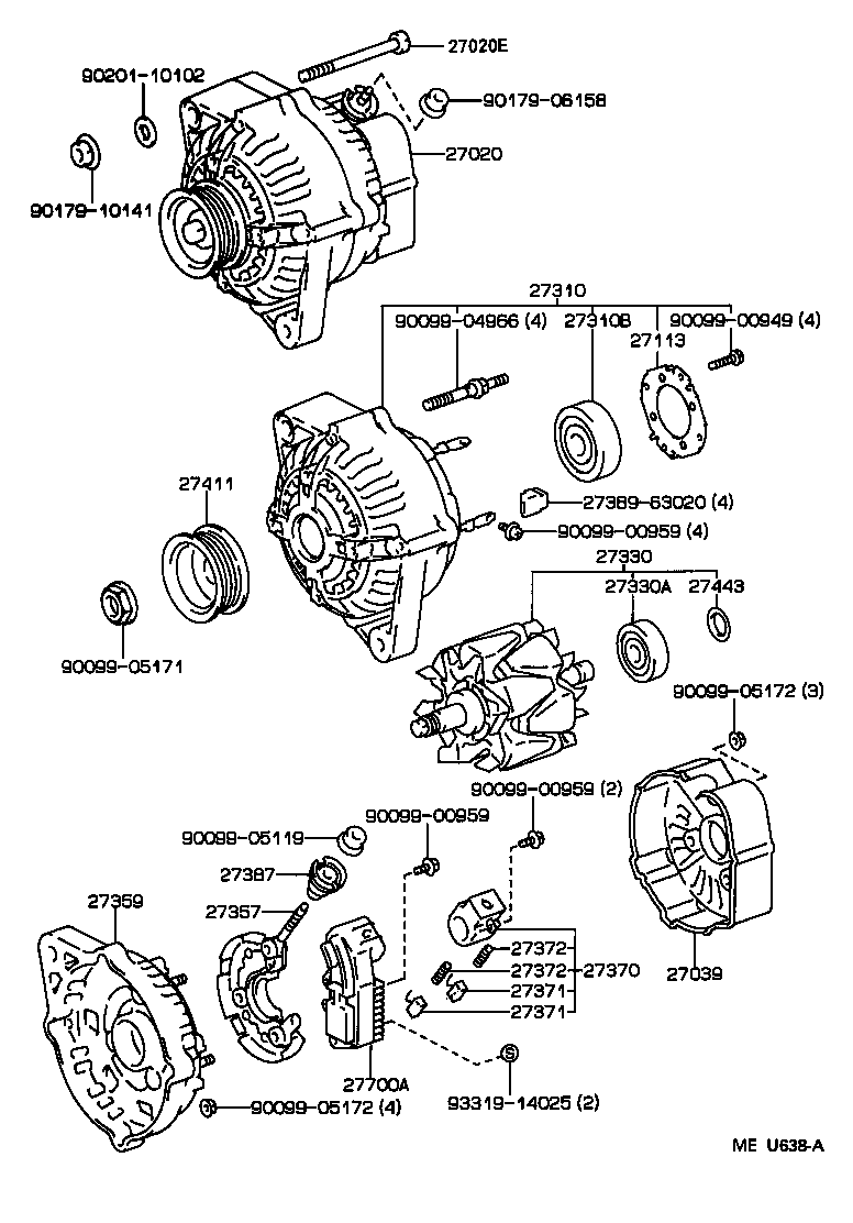 27060-46110 ALTERNATOR ASSY product image