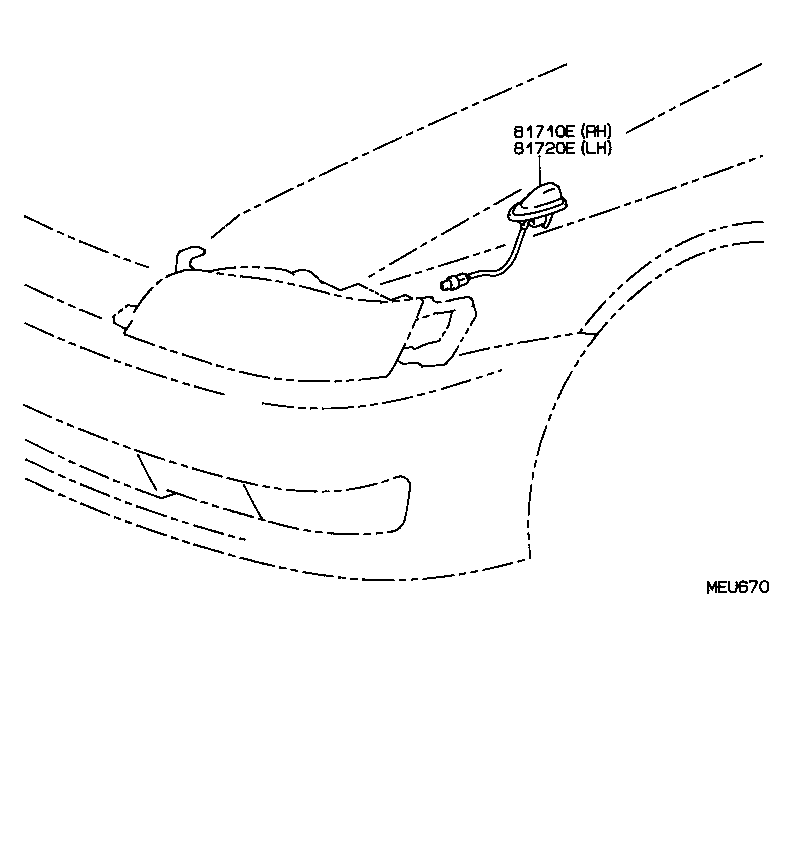 81710-22070 MARKER ASSY, FENDER, RH product image