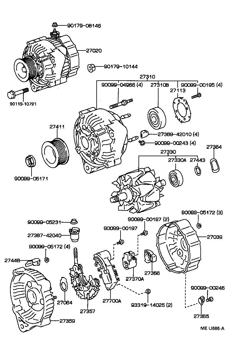 27060-46080 ALTERNATOR ASSY product image