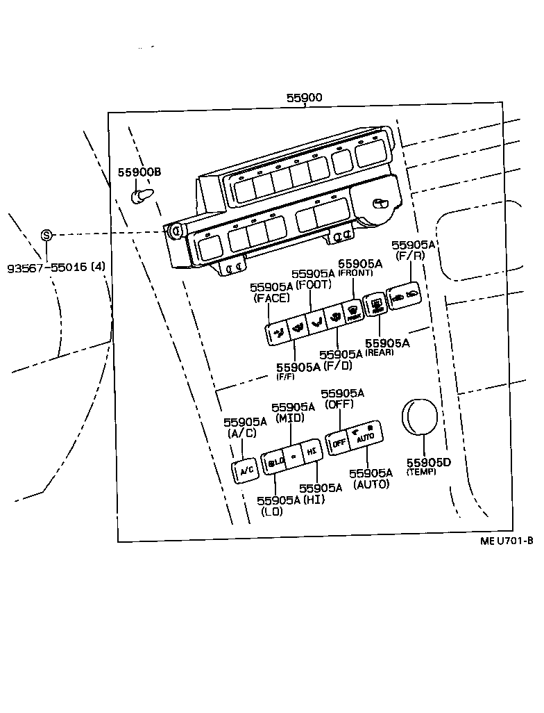 55900-22320 CONTROL ASSY, AIR CONDITIONER product image