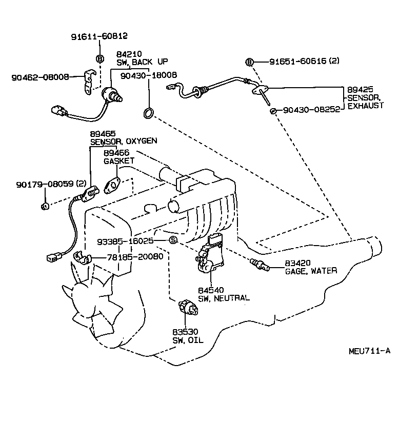 84820-22350 MASTER SWITCH ASSY, POWER WINDOW REGULATOR product image