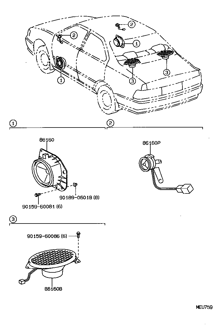 86160-33290 SPEAKER ASSY, REAR product image