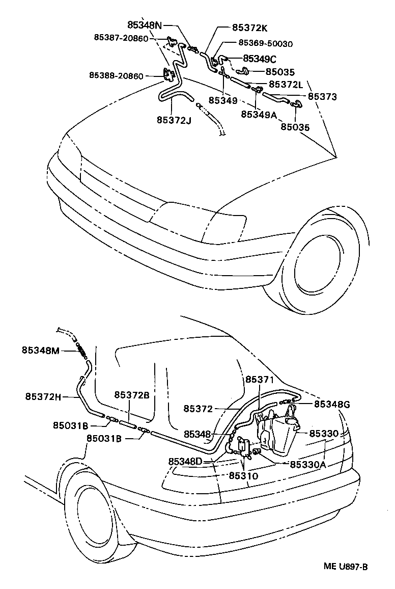 85382-20040 NOZZLE SUB-ASSY, WASHER product image