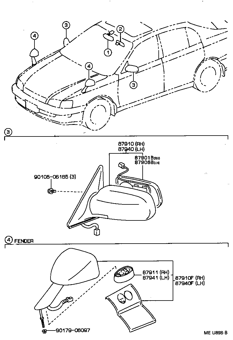 87834-20080 COVER, INNER REAR VIEW MIRROR STAY HOLDER product image