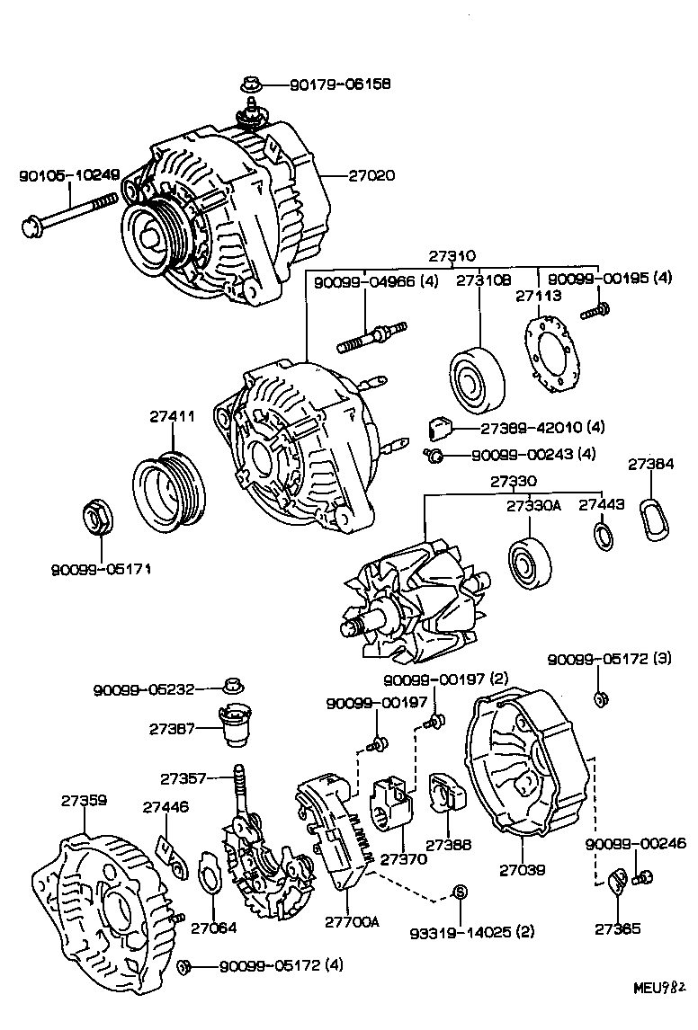 27060-46110 ALTERNATOR ASSY product image