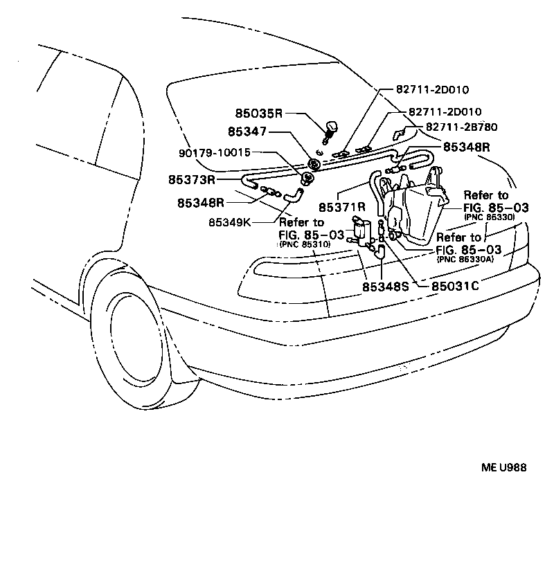 90099-59093 HOSE, REAR WASHER (FROM JOINT TO NOZZLE) product image