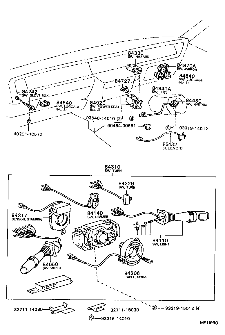 84140-40030 SWITCH ASSY, HEADLAMP DIMMER product image