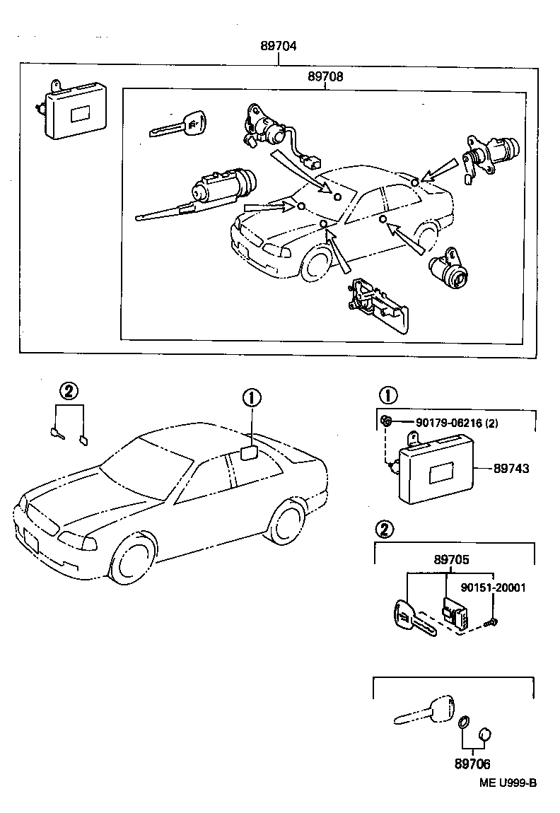 89708-30030 CYLINDER SET, WIRELESS DOOR LOCK product image