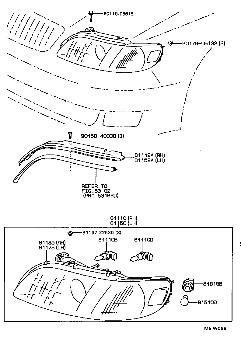 81130-3A201 UNIT ASSY, HEADLAMP, RH product image