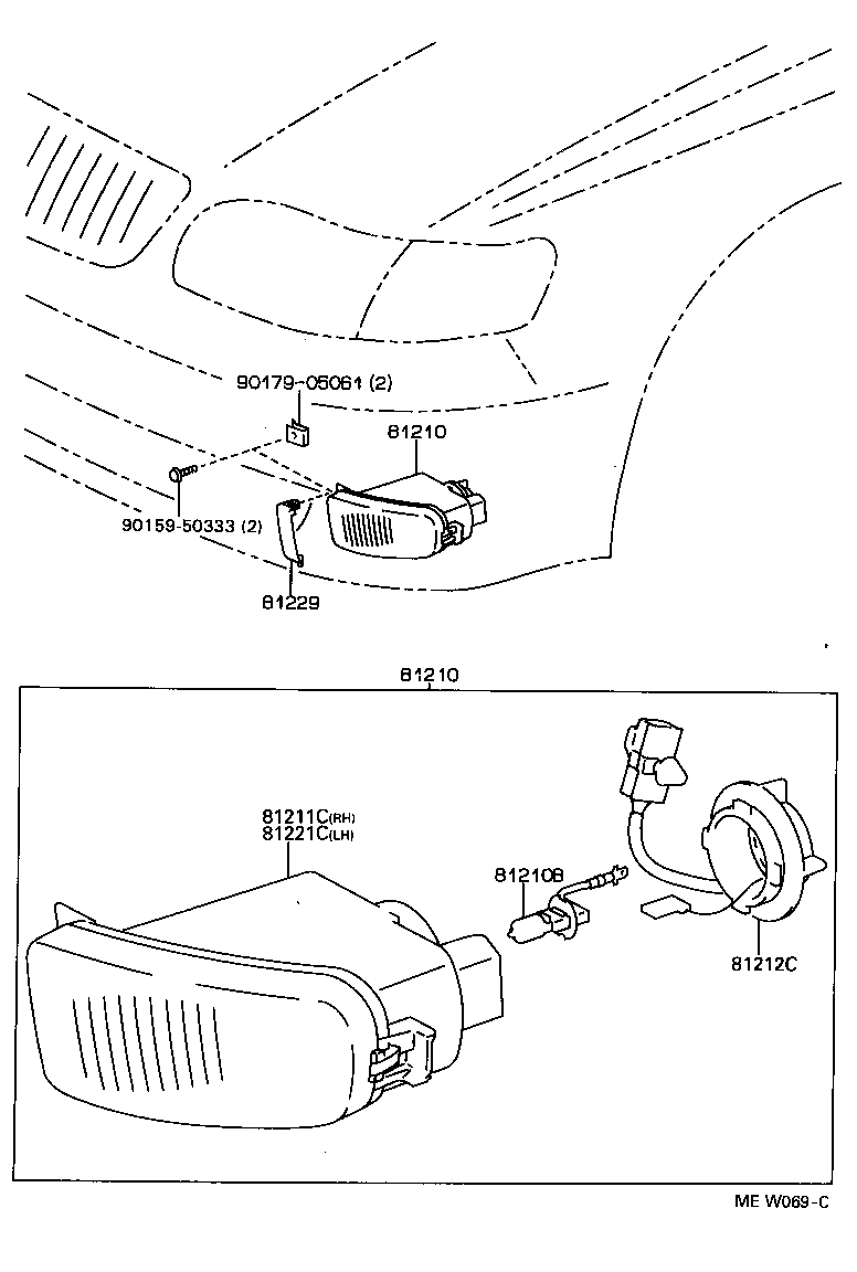 Toyota 81211-30160 LAMP UNIT, FOG LAMP, RH